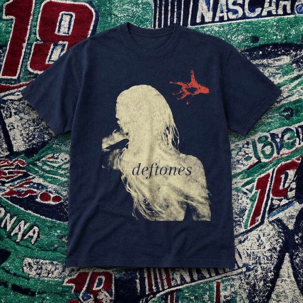 Deftones Silhouette Graphic Tee Navy Blue Unisex Shirt
